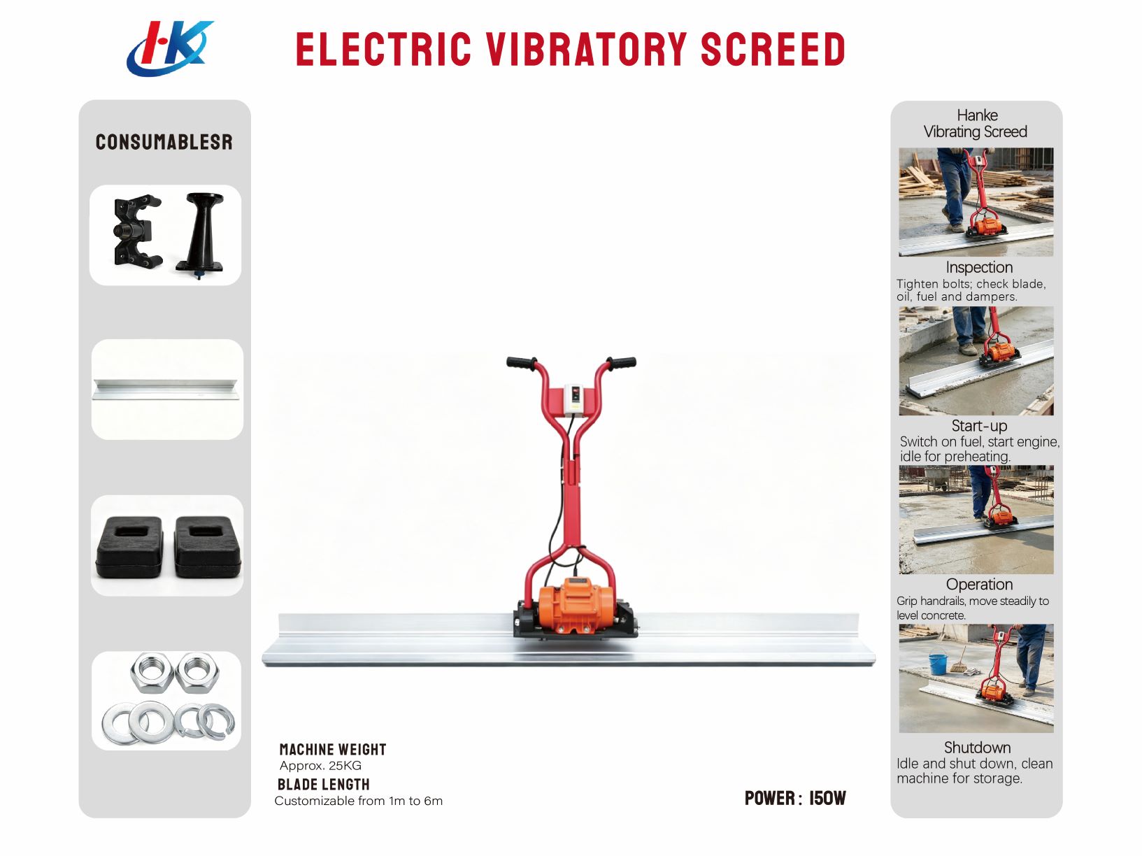 Electric Vibratory Screed