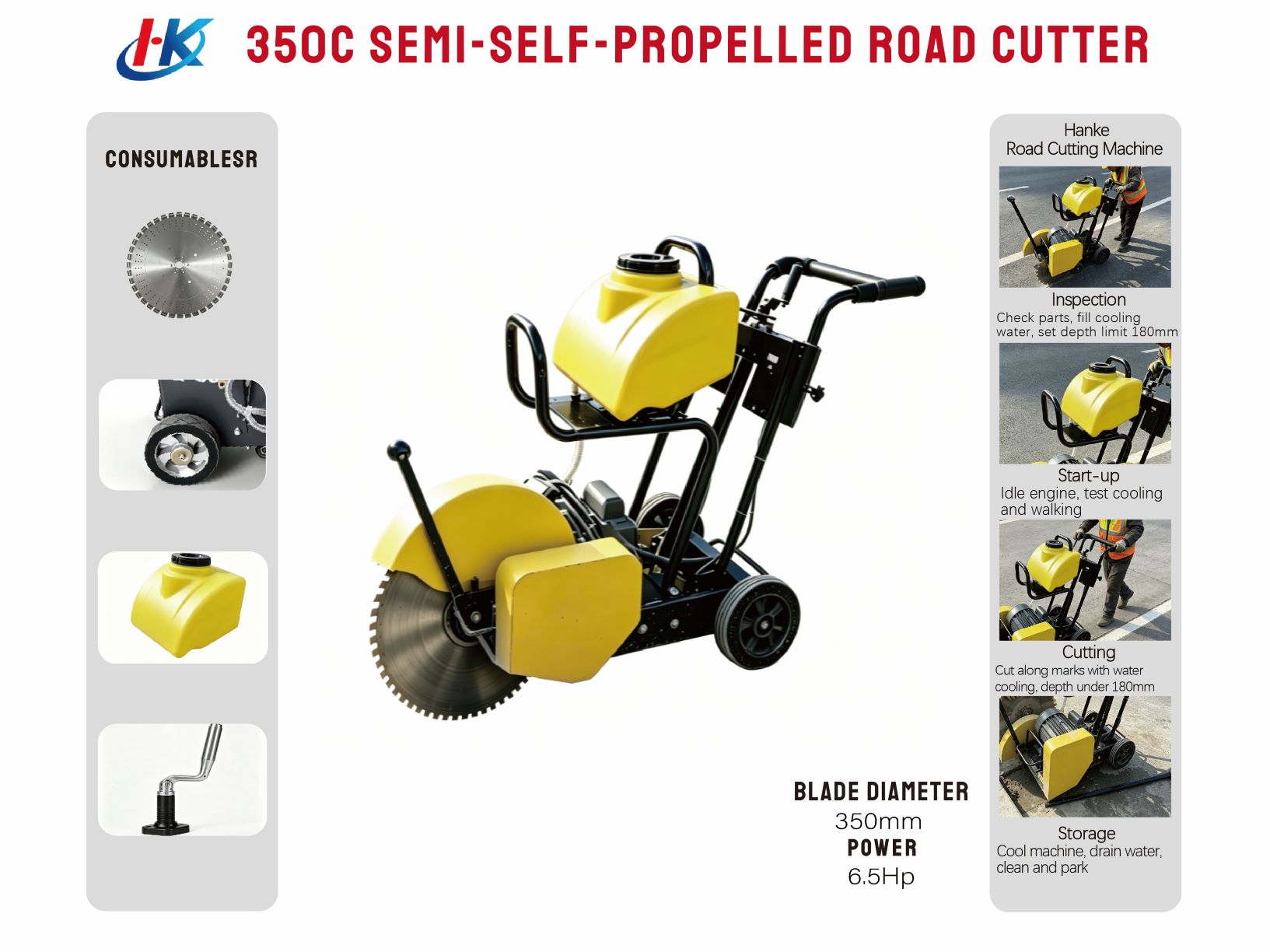 350C SEMI-SELF-PROPELLED ROAD CUTTER