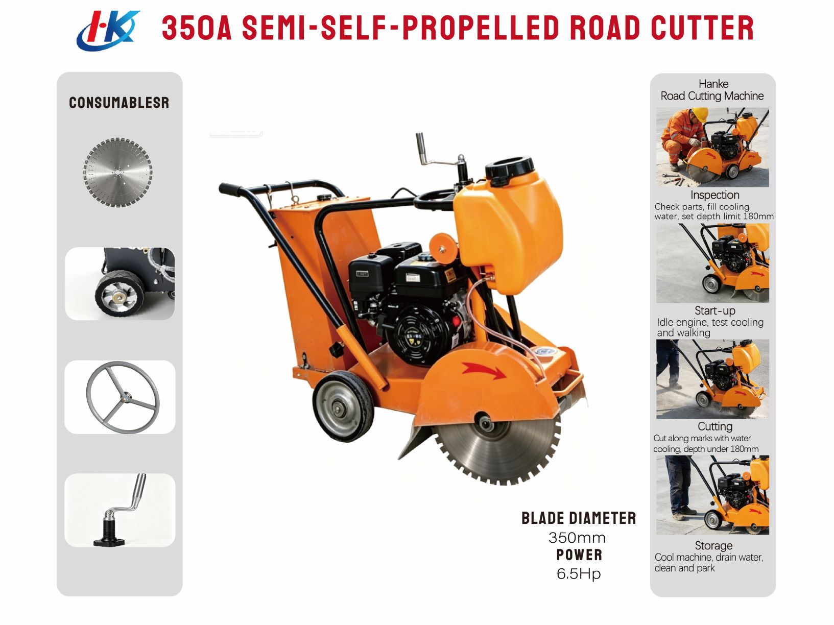 350A SEMI-SELF-PROPELLED ROAD CUTTER