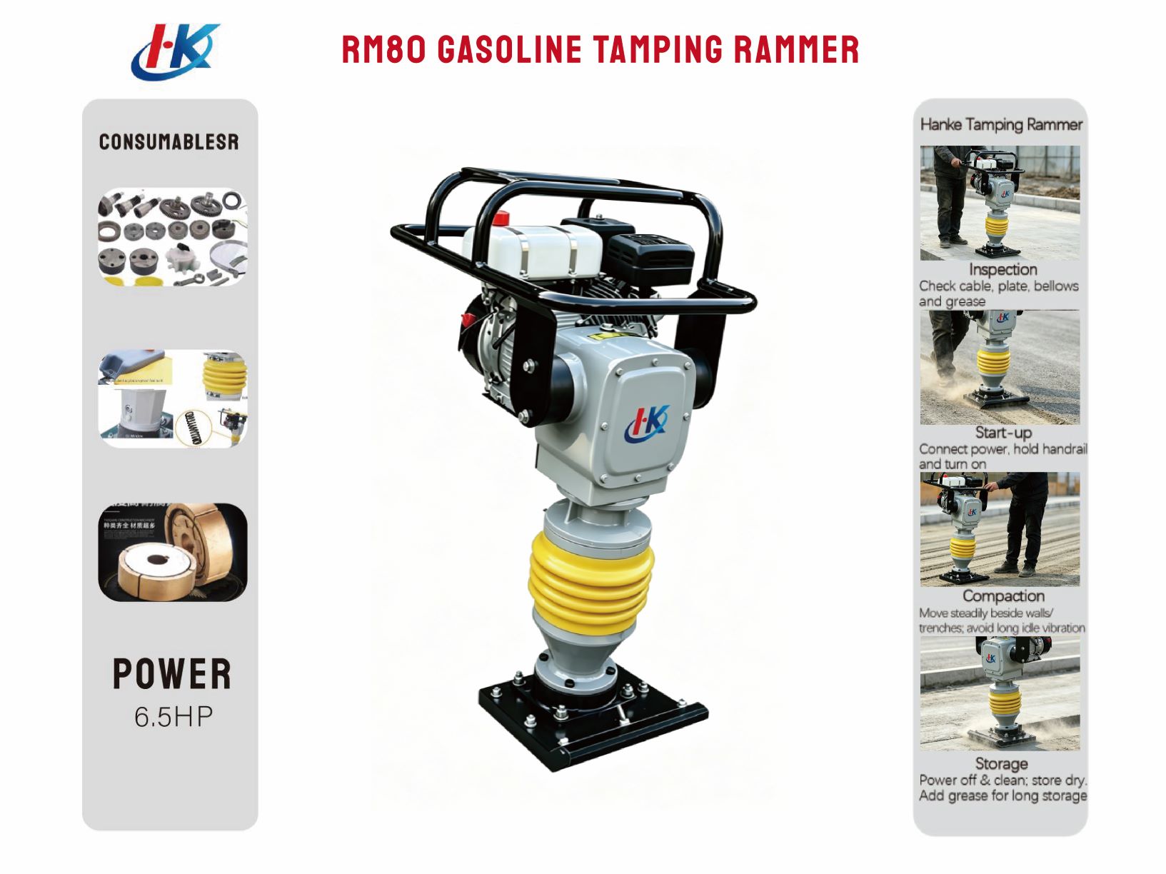 RM80 GASOLINE TAMPING RAMMER