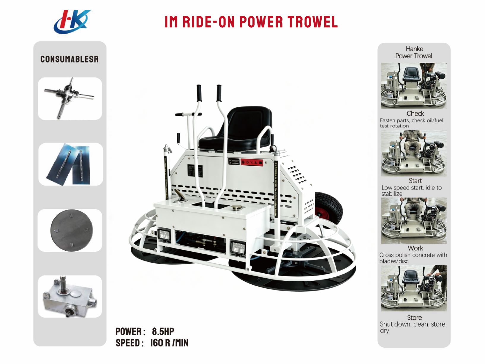 1M  Power Trowel