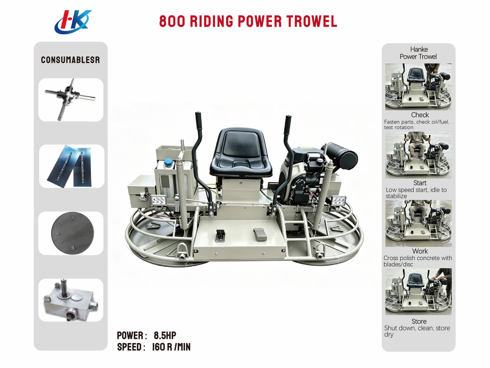 800 Riding Power Trowel