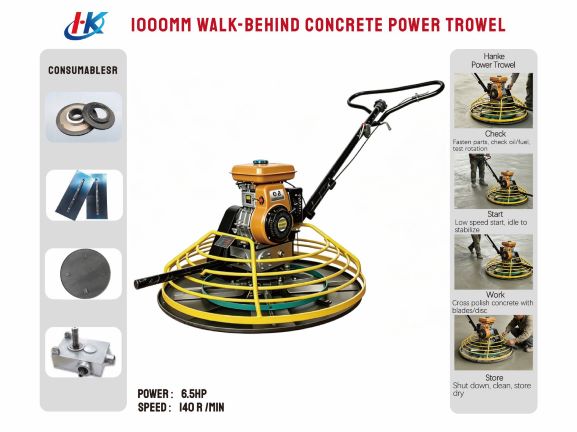 1000mm Walk-behind Concrete Power Trowel